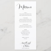Elegant modern Script Wedding Menu (Voorkant)