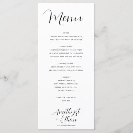 Elegant modern Script Wedding Menu