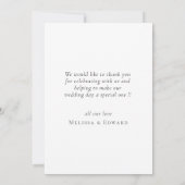 Elegant Modern Script Wedding Photo Bedankkaart (Achterkant)