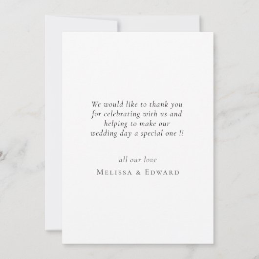 Elegant Modern Script Wedding Photo Bedankkaart (Achterkant)