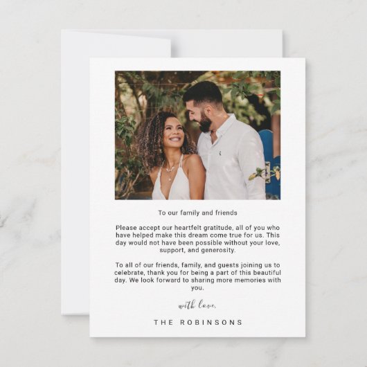 Elegant Modern Script Wedding Photo Bedankkaart (Achterkant)
