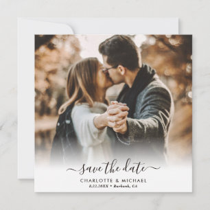 Elegant modern Script Wedding Photo Kraft Paper Aankondiging