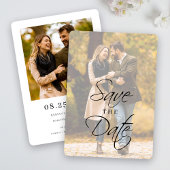 Elegant Modern Script Wedding Photo Save The Date