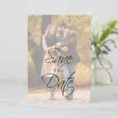 Elegant Modern Script Wedding Photo Save The Date (Staand voorkant)