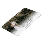 Elegant Modern Script Wedding Photo Save the Date Magneet (Linkerzijde)