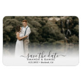 Elegant Modern Script Wedding Photo Save the Date Magneet (Horizontaal)