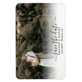 Elegant Modern Script Wedding Photo Save the Date Magneet (Verticaal)