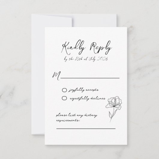 Elegant Modern Script Wedding Response Kaart (Voorkant)