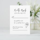 Elegant Modern Script Wedding Response Kaart (Staand voorkant)