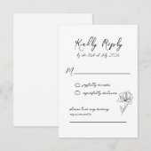 Elegant Modern Script Wedding Response Kaart (Voorkant / Achterkant)