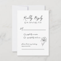 Elegant Modern Script Wedding Response Kaart