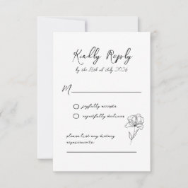 Elegant Modern Script Wedding Response Kaart