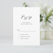 Elegant modern Script Wedding RSVP Kaartje (Staand voorkant)