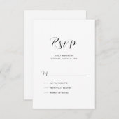Elegant modern Script Wedding RSVP Kaartje (Voorkant / Achterkant)