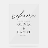 Elegant Modern Script Wedding Welkom Elegant Acryl Bord (Voorkant)