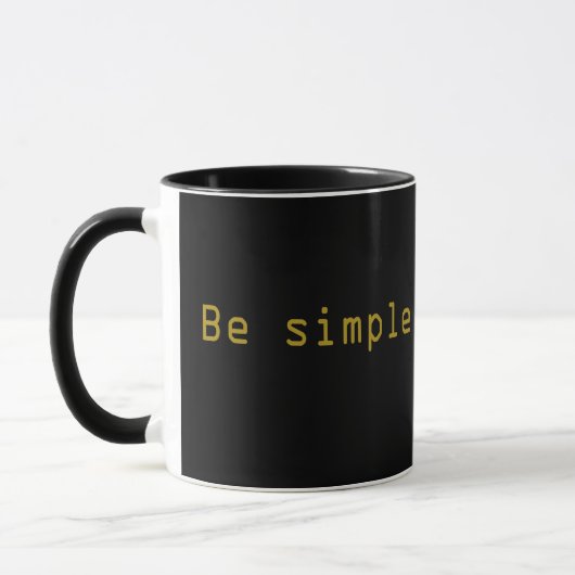 Elegant modern script Wees simpel Mok (Links)