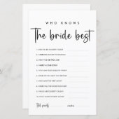 Elegant modern script | Wie kent de beste bride (Voorkant / Achterkant)