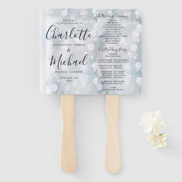 Elegant Modern Script Winter Huwelijksprogramma Handwaaier