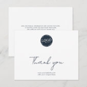 Elegant modern script zakelijk logo bedankt notitiekaartje (Voorkant / Achterkant)