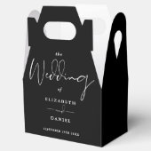 Elegant Modern Script Zwart-Wit Huwelijk Bedankdoosjes (Geopend)