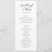 Elegant modern script zwart-wit huwelijk programmakaart (Voorkant)