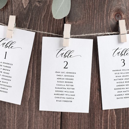 Elegant Modern Seating Plan Kaarten met gastnamen