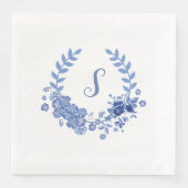 Elegant Modern Shabby Chic Blue Floral Servet (Voorkant)
