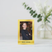Elegant Modern Shimmery Shiny Gold Foto Europees Visitekaartje (Staand voorkant)
