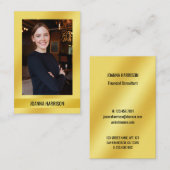 Elegant Modern Shimmery Shiny Gold Foto Europees Visitekaartje (Voorkant / Achterkant)