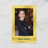 Elegant Modern Shimmery Shiny Gold Foto Europees Visitekaartje (Voorkant)