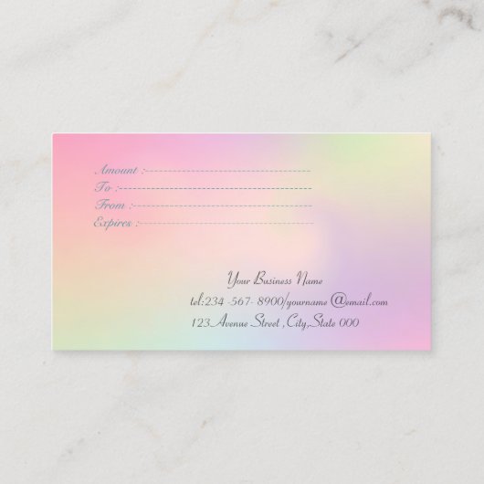 Elegant Modern Shinny Confetti Holographic Kortingskaartje (Achterkant)