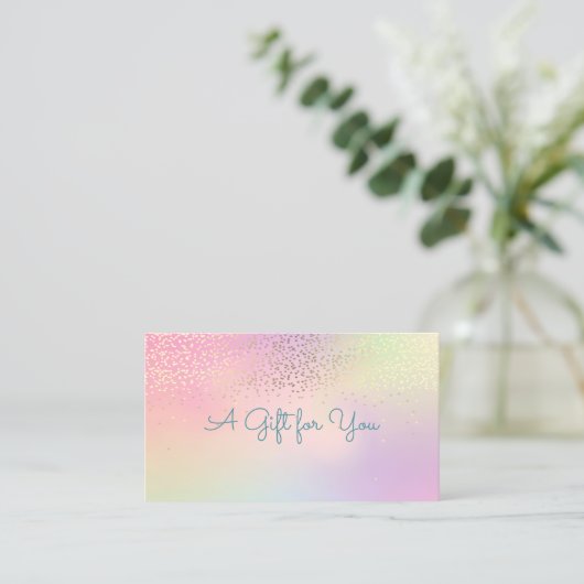 Elegant Modern Shinny Confetti Holographic Kortingskaartje (Staand voorkant)