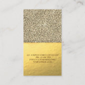 Elegant Modern Shiny Monogram Gold Glitter Visitekaartje (Achterkant)