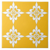 Elegant, modern, siergeel, mosterdgeel, wit tegeltje (Voorkant)