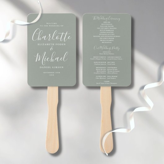 Elegant Modern Signature Script Trouwprogramma Handwaaier