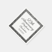 Elegant Modern Silver 25e bruiloft Jubileum Servet (Hoek)