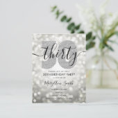 Elegant Modern Silver 30e verjaardag Kaart (Staand voorkant)
