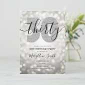 Elegant Modern Silver 30e verjaardag Kaart (Staand voorkant)
