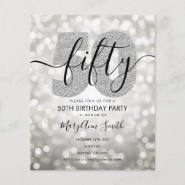 Elegant Modern Silver 50e verjaardag