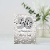 Elegant Modern Silver 50e verjaardag Kaart (Staand voorkant)