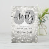 Elegant Modern Silver 60e verjaardag Kaart (Staand voorkant)