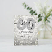 Elegant Modern Silver 60e verjaardag Kaart (Staand voorkant)