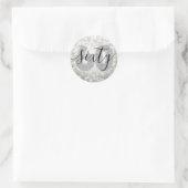 Elegant Modern Silver 60th Birthday Glitter Ronde Sticker (Tas)