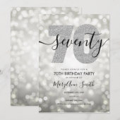 Elegant Modern Silver 70e verjaardag Kaart (Voorkant / Achterkant)