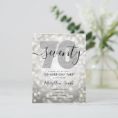 Elegant Modern Silver 70e verjaardag Kaart (Staand voorkant)