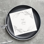 Elegant Modern Silver Botanical Custom Wedding Servet