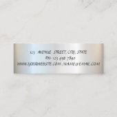 Elegant Modern Silver Brush Stroke Geometric Mini Visitekaartje (Achterkant)