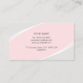 Elegant Modern Silver, Coral Pink & White Visitekaartje (Achterkant)