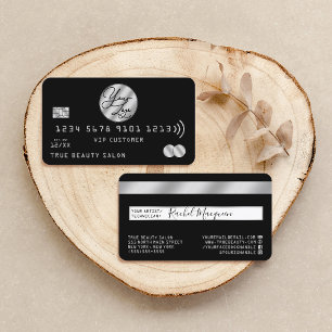Elegant Modern Silver-creditcard Logo Visitekaartje