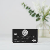 Elegant Modern Silver-creditcard Logo Visitekaartje (Staand voorkant)
